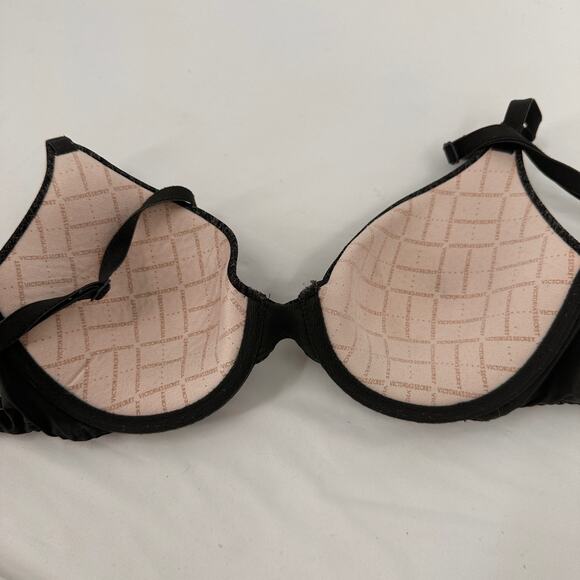 Victoria’s Secret Uplift Semi Demi Charcoal Black Bra Size 32B - Picture 4 of 6